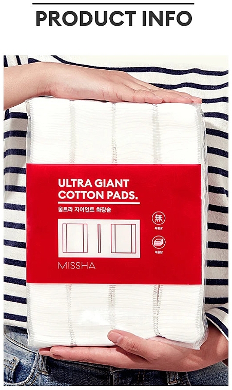 Duże chusteczki higieniczne, 400 szt. - Missha Ultra Giant Cotton Pads — Zdjęcie N3