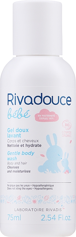 Delikatny żel do mycia ciała i włosów dla niemowląt i dzieci - Rivadouce Bebe Organic Gentle Cleansing Gel (travel) — Zdjęcie N3