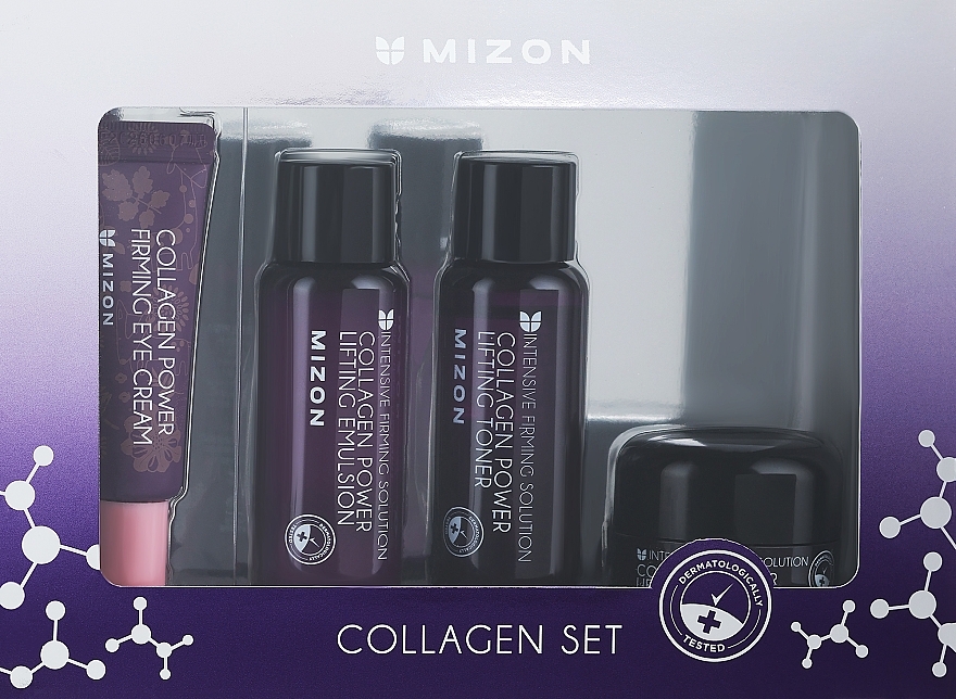 Zestaw - Mizon Collagen Miniature Set (f/toner 40 ml + f/emul 40 ml + f/serum 9,3 ml + f/cr 15 ml)