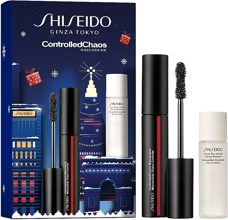Zestaw - Shiseido Shiseido Controlledchaos Mascara Holiday Kit (makeup/remover 30 ml + mascara 11.5 ml) — Zdjęcie N1