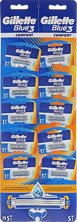 Zestaw jednorazowych maszynek do golenia, 10 szt. - Gillette Blue 3 Comfort — Zdjęcie N1
