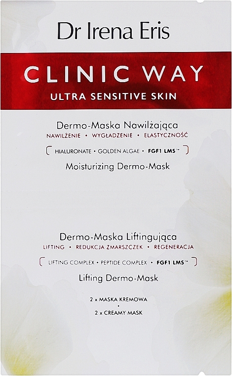 Nawilżająca maska liftingująca do twarzy - Dr. Eris Clinic Way Dermo-Moisturizing Mask + Dermo-Lifting Mask