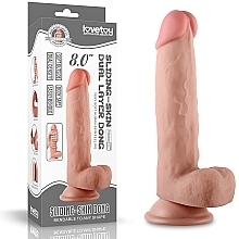 Kup Wibrator z moszną - LoveToy Sliding Skin Dual Layer Dong 8"