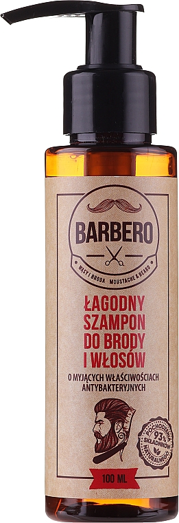 Łagodny szampon do brody - Pharma Barbero Shampoo — Zdjęcie N1