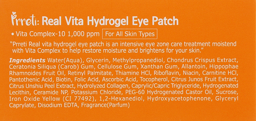 Hydrożelowe płatki pod oczy z witaminą C - Prreti Real Vita Hydrogel Eye Patch — Zdjęcie N4