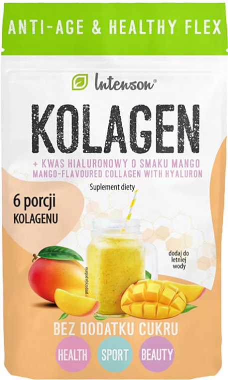 Kolagen o smaku mango z witaminą C i kwasem hialuronowym - Intenson Anti-Age & Healthy Flex  — Zdjęcie N1