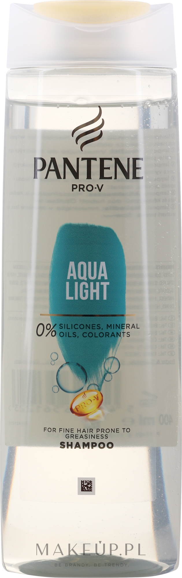 Lekki szampon nawilżający do włosów cienkich i ze skłonnością do przetłuszczania się - Pantene Pro-V Aqua Light — Zdjęcie 400 ml