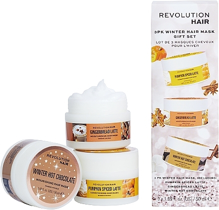 PRZECENA! Zestaw - Revolution Haircare Haircare Winter Hair Mask Gift Set (h/mask/3x50 ml) * — Zdjęcie N1