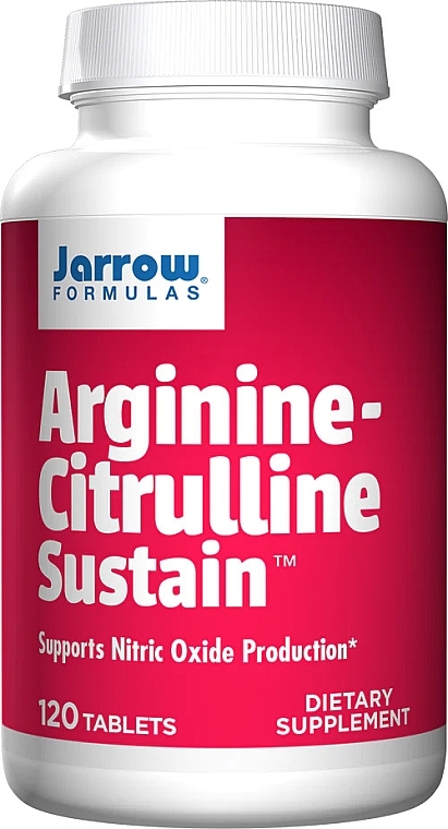 Suplement diety Arginina i cytrulina w tabletkach - Jarrow Formulas Arginine-Citrulline Sustain — Zdjęcie N3