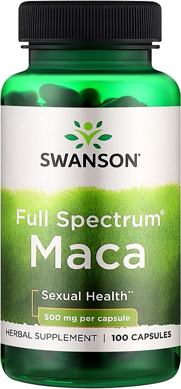 Suplement diety Ekstrakt z maku, 500 mg, 100 szt. - Swanson Maca — Zdjęcie N1