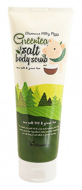 Peeling solny do ciała z ekstraktem z zielonej herbaty - Elizavecca Body Care Milky Piggy Greentea Salt Body Scrub