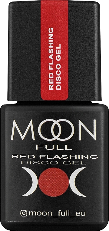 Odblaskowy żelowy lakier do paznokci - Moon Full Disco Gel Red Flashing — Zdjęcie N1