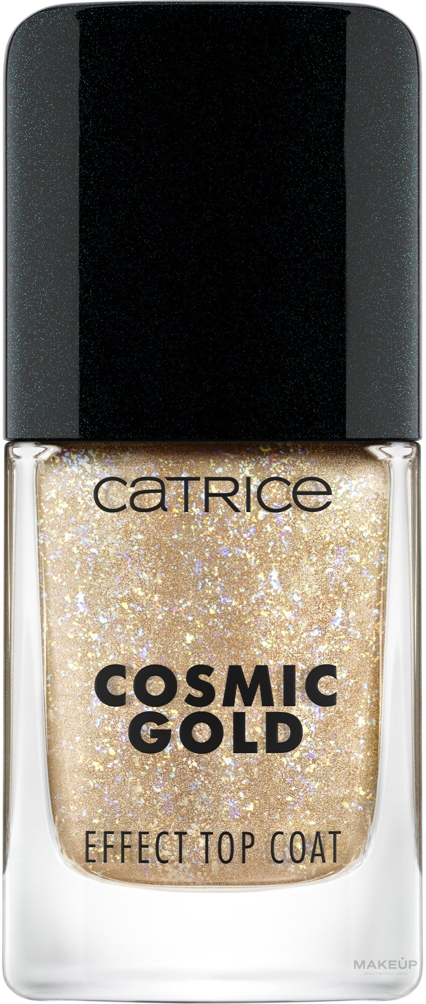 Top coat do paznokci z efektem kosmicznego złota - Catrice Cosmic Gold Effect Celestial Light Top Coat — Zdjęcie 10.5 ml