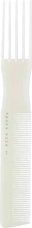 Grzebień do włosów, 7255, biały - Acca Kappa Pettine Basic a Forchetta — Zdjęcie N1