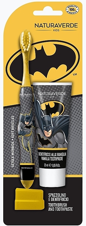 Zestaw - Naturaverde Kids Batman Oral Care Set (toothpaste/25ml + toothbrush) — Zdjęcie N1
