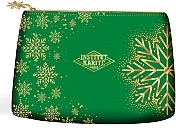 Kosmetyczka welurowa, zielona - Institut Karite Trousse Velour Noel Verte Green Velvet Christmas Pouch — Zdjęcie N1