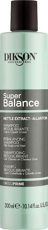 Szampon regulujący wydzielanie sebum do tłustej skóry głowy i włosów Ekstrakt z pokrzywy i allantoina - Dikson Prime Super Balance Shampoo Intensive Rebalancing — Zdjęcie N1