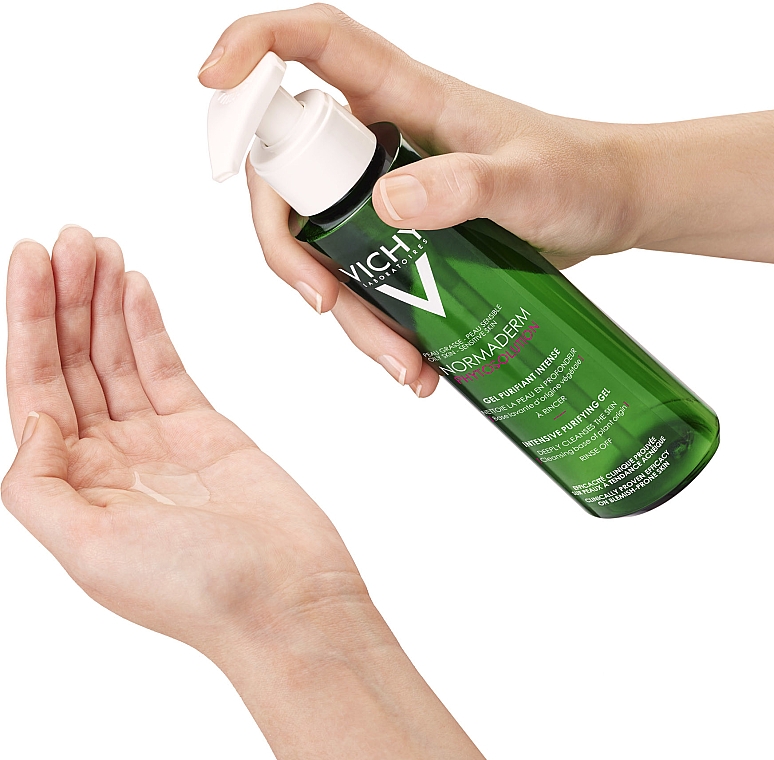 PRZECENA! Vichy Normaderm Phytosolution Intensive Purifying Gel - Głęboko oczyszczający żel do mycia twarzy do skóry tłustej i trądzikowej * — Zdjęcie N2
