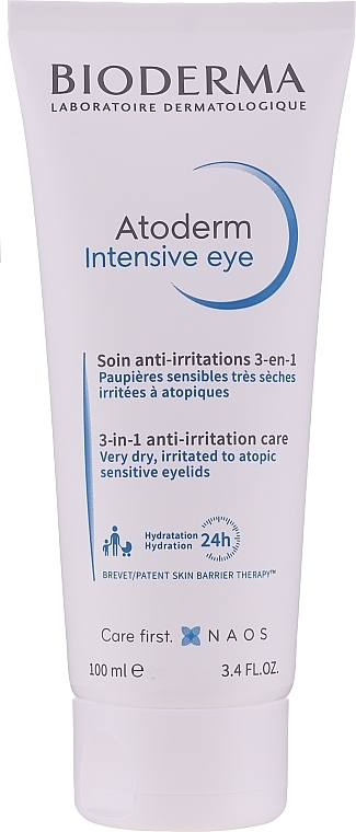 PRZECENA! Środek do codziennej pielęgnacji podrażnionej skóry powiek 3 w 1 - Bioderma Atoderm Intensive Eye 3in1 Anti-Irritation Care * — Zdjęcie N2