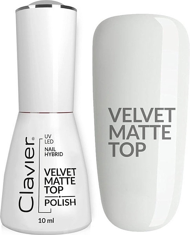 Top coat - Clavier Luxury UV/LED Hybrid Velvet Matte Top — Zdjęcie N1