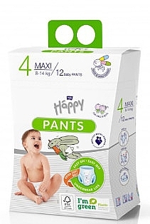 Pieluszki dziecięce Maxi 8-14 kg, rozmiar 4, 12 szt. - Bella Baby Happy Pants  — Zdjęcie N1