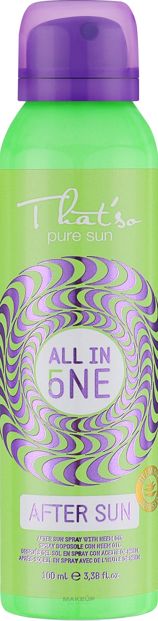 Spray po opalaniu o działaniu nawilżającym i leczniczym z olejkiem neem - That's So All in One After Sun Soray With Neem Oil — Zdjęcie 100 ml