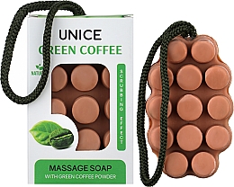 Naturalny peeling do masażu z zieloną kawą - Unice Green Coffee Massage Soap — Zdjęcie N2