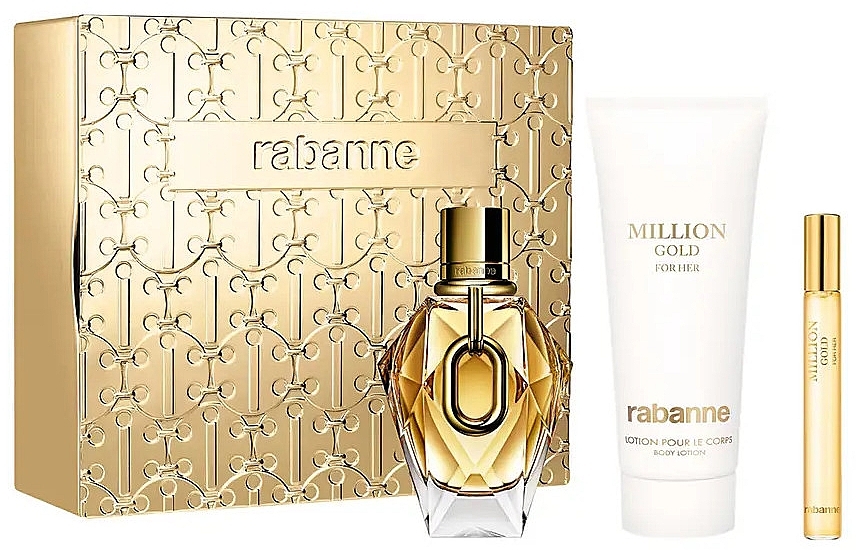 Paco Rabanne Million Gold - Zestaw (edp/90ml+edp/10ml+b/lot/100ml) — Zdjęcie N1