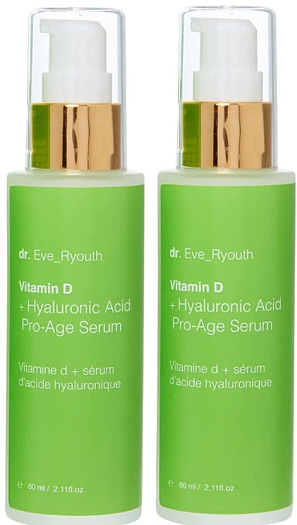 Zestaw serum do twarzy - Dr. Eve_Ryouth Vitamin D + Hyaluronic Acid Pro-Age (serum/2x60ml) — Zdjęcie N1