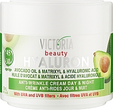 Krem do twarzy z olejem awokado - Victoria Beauty Hyaluron Anti Wrinkle Day & Night 30-45 Age — Zdjęcie N1