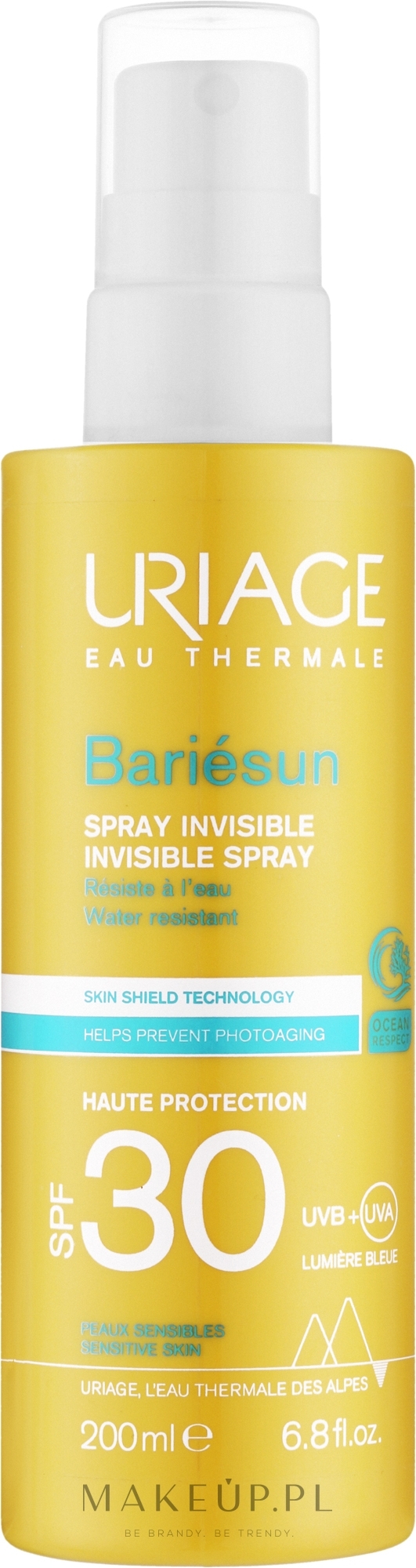 Niewidoczny spray ochronny do twarzy i ciała - Uriage Bariesun Protective Spray SPF 30 — Zdjęcie 200 ml