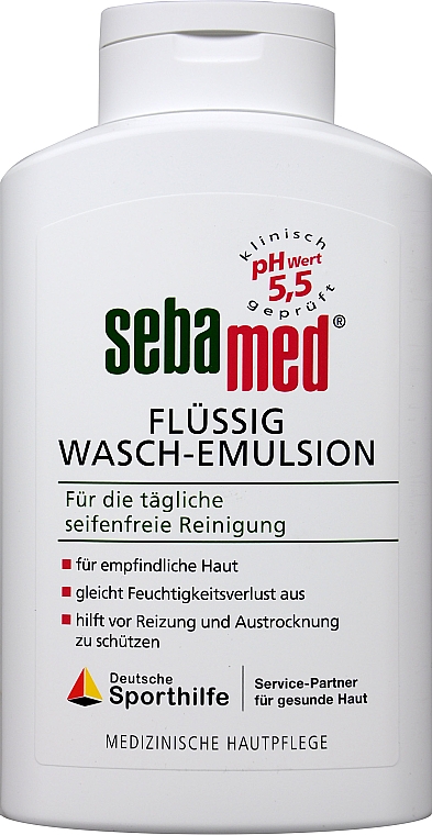 Emulsja do oczyszczania twarzy i ciała - Sebamed Soap-Free Liquid Washing Emulsion pH 5.5 — Zdjęcie N2