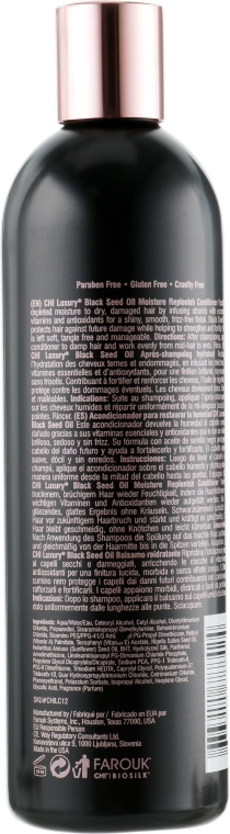 Nawilżająca odżywka z olejem z czarnuszki - CHI Luxury Black Seed Oil Moisture Replenish Conditioner — Zdjęcie N4