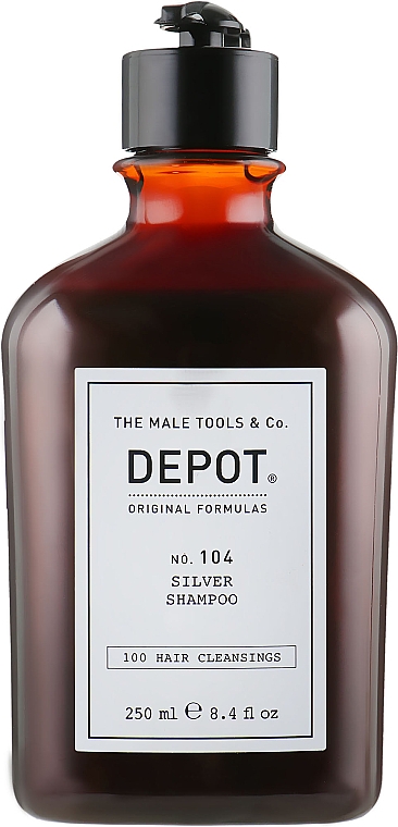 Srebrny szampon dla mężczyzn do włosów siwych, białych lub rozjaśnianych - Depot Hair Cleansings 104 Silver Shampoo — Zdjęcie N2