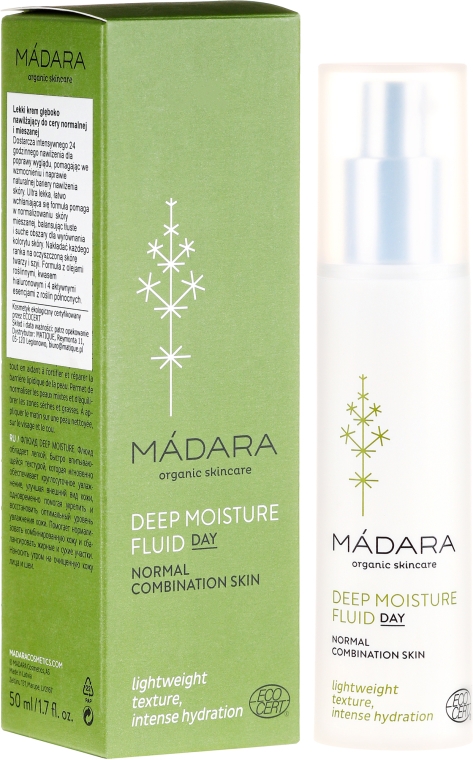 Krem-balsam do głębokiego nawilżania skóry twarzy - Madara Cosmetics EcoFace Deep Moisture Fluid — Zdjęcie N1