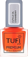 Oliwka do skórek z pędzelkiem Truskawka - Tufi Profi Premium Cuticle Oil — Zdjęcie N1