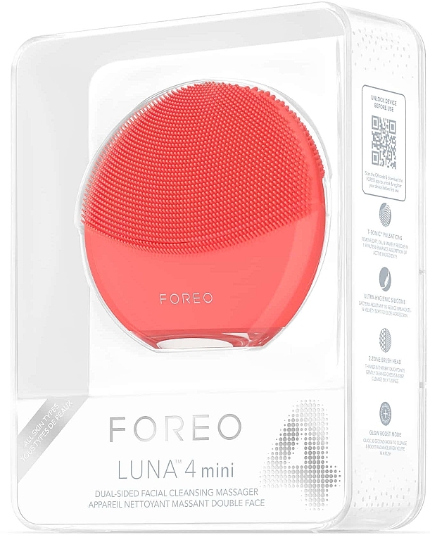 Urządzenie do oczyszczania twarzy - Foreo Luna 4 Mini Dual-Sided Facial Cleansing Massager Coral — Zdjęcie N2