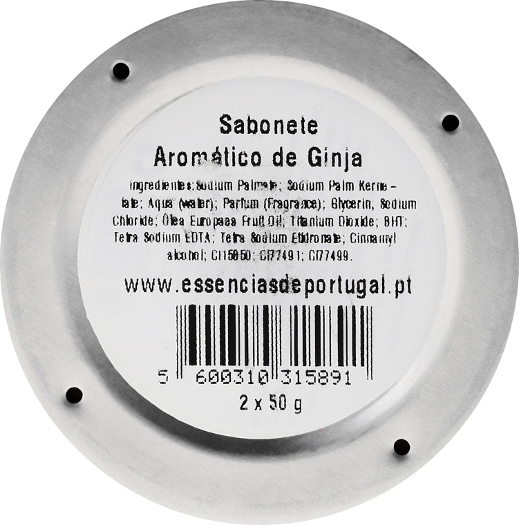 Naturalne mydło w kostce Wiśnia - Essências de Portugal Tradition Aluminum Jewel-Keeper Ginja Soap (w puszce) — Zdjęcie N3