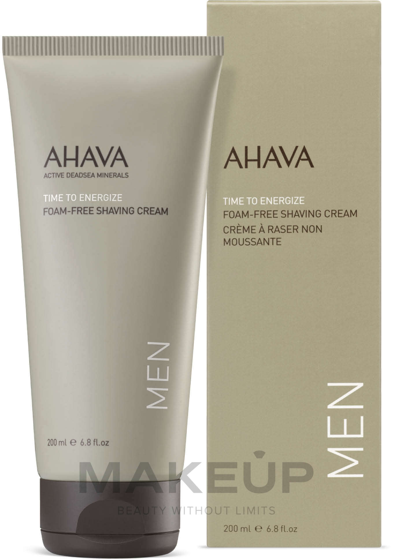 Delikatny niepieniący się krem do golenia - Ahava Men Time To Energize Foam Free Shaving Cream — Zdjęcie 200 ml