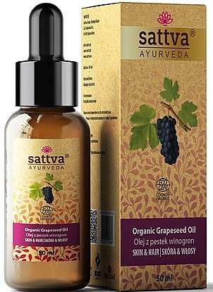 Organiczny olej z pestek winogron - Sattva Ayurveda Organic Grapeseed Oil — Zdjęcie N1