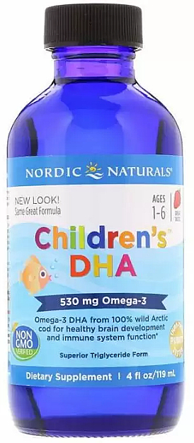 Kwas Omega-3 w płynie dla dzieci - Nordic Naturals Children's DHA — Zdjęcie N1