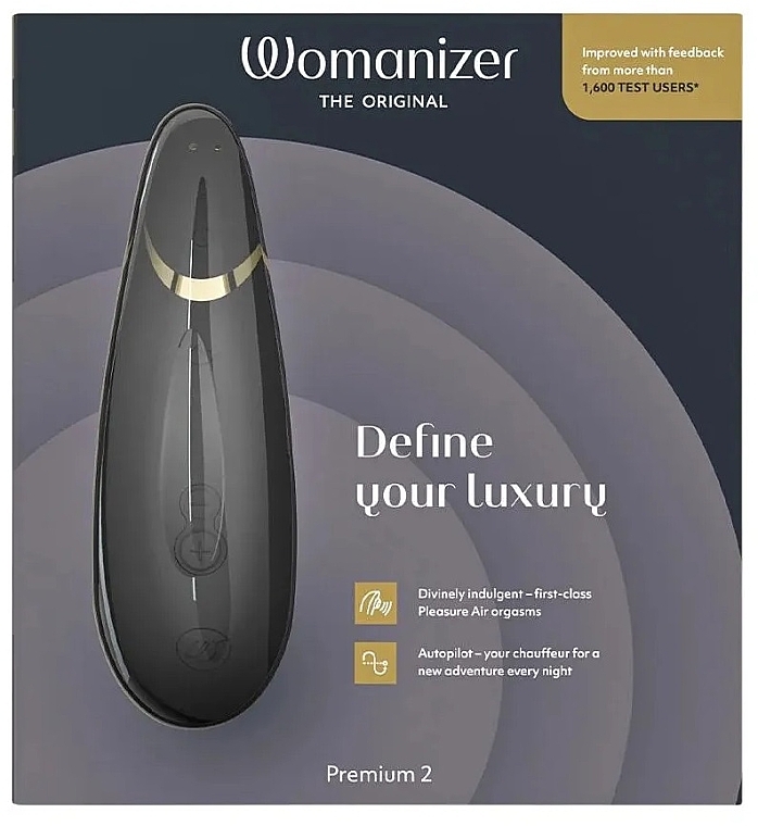 PRZECENA! Próżniowy stymulator łechtaczki, czarny - Womanizer Premium 2 Black * — Zdjęcie N1