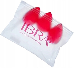 Zestaw gąbek do makijażu, 3 szt., czerwony - Ibra Make Up Blender Sponge Trio — Zdjęcie N1