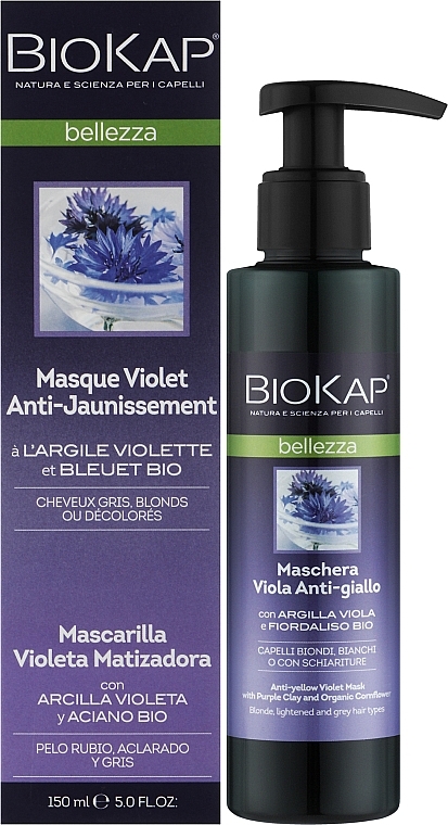 Maska zapobiegająca żółknięciu włosów - BiosLine Biokap Violet Anti-Jaune Mask — Zdjęcie N2