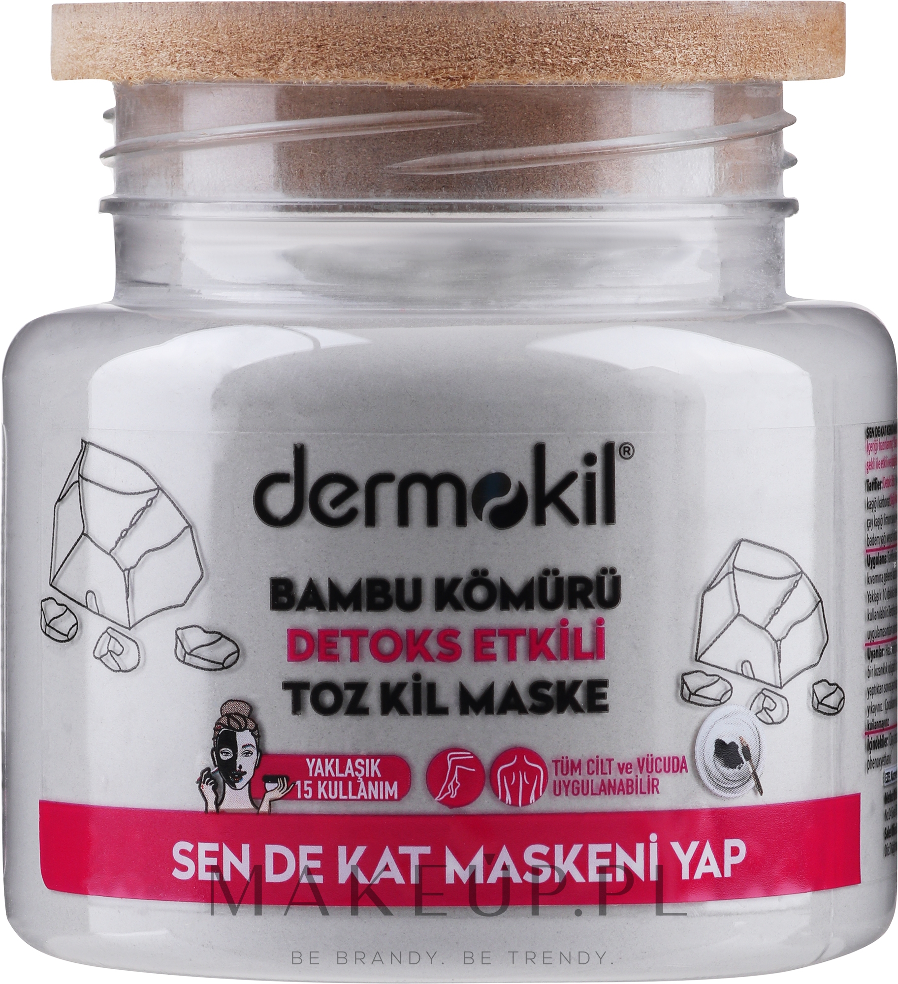 Maseczka z glinką i pudrem węglowym - Dermokil Charcoal Powder Clay Mask — Zdjęcie 280 ml