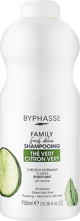 Szampon do włosów normalnych z limonką i zieloną herbatą - Byphasse Family Fresh Delice Shampoo