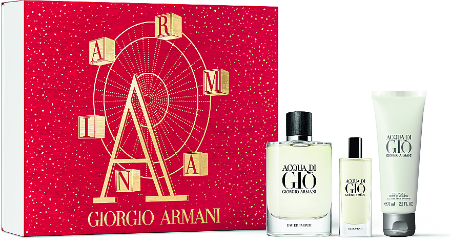 Giorgio Armani Acqua Di Gio Pour Homme - Zestaw (edp 125 ml + edp 15 ml + sh/gel 75 ml) — Zdjęcie N1