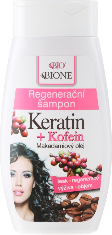 Regenerujący szampon do włosów z keratyną i kofeiną - Bione Cosmetics Keratin + Caffeine Regenerative Shampoo — Zdjęcie N1