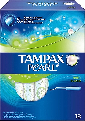 Tampony z aplikatorem, 18 szt. - Tampax Pearl Super — Zdjęcie N1