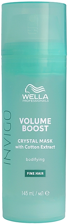 Przezroczysta maska zwiększająca objętość włosów - Wella Professionals Invigo Volume Boost Crystal Mask — Zdjęcie N1